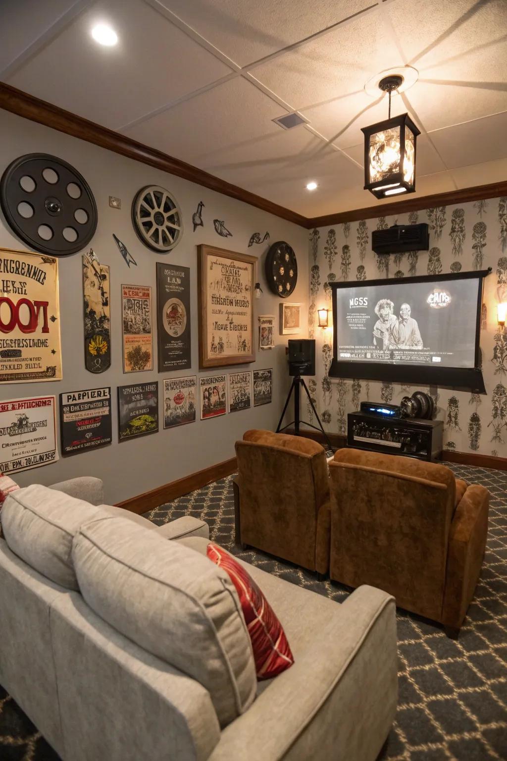 With film-themed décor, add character.