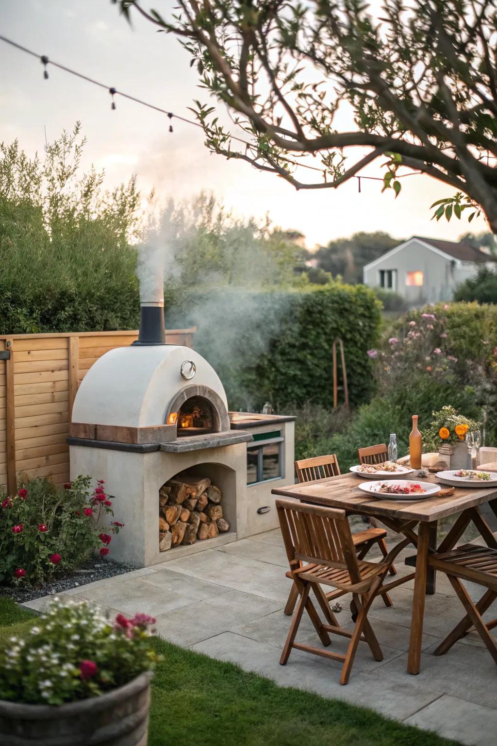 Your outdoor cooking area will be more enjoyable with a small-scale pizza oven.