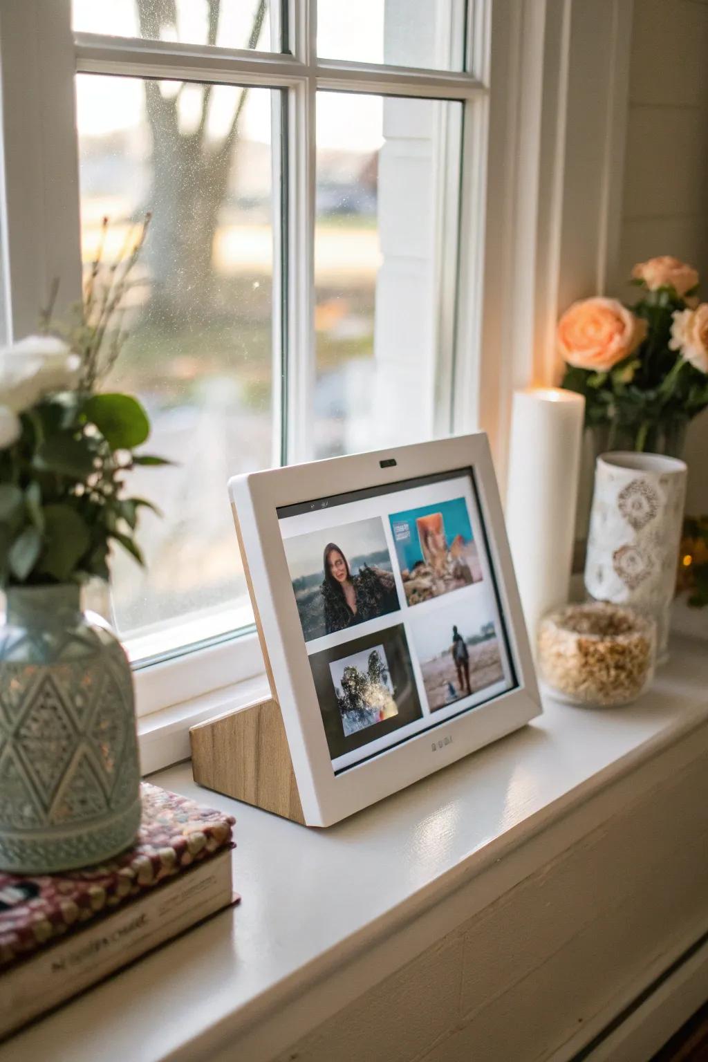 A contemporary digital frame intended for a dynamic compact window array.
