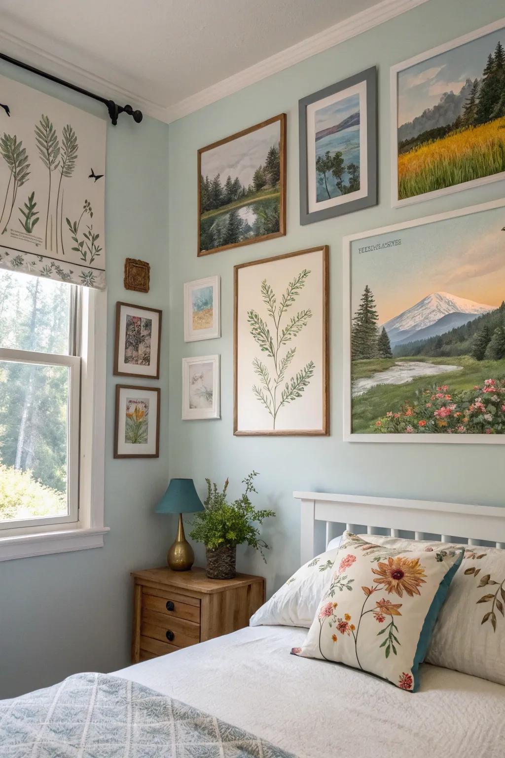 Nature-inspired art connects your bedroom to the calming essence of the outdoors.