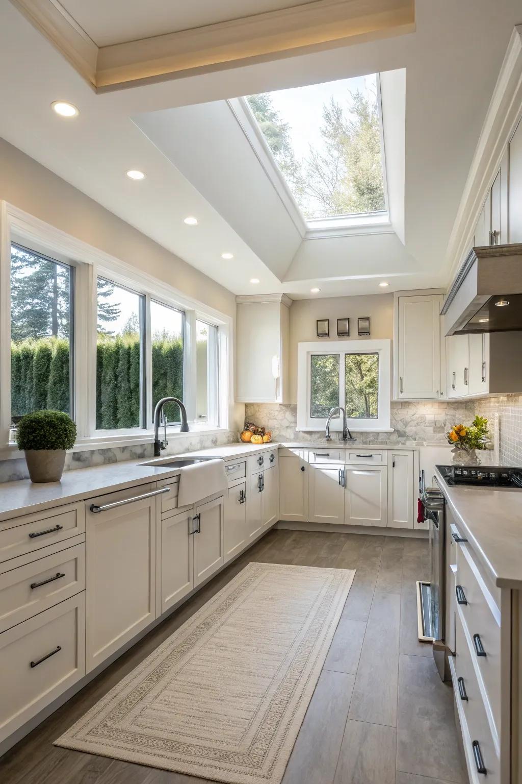 A soffit brings a neat and organized style to elevated kitchens.