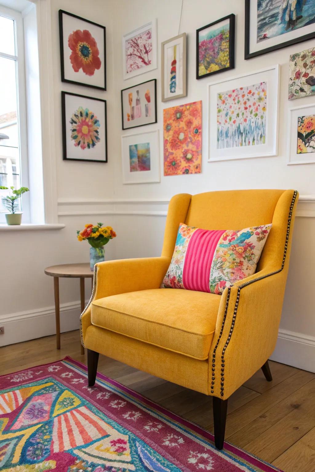 Unexpected pops of color add personality and intrigue.