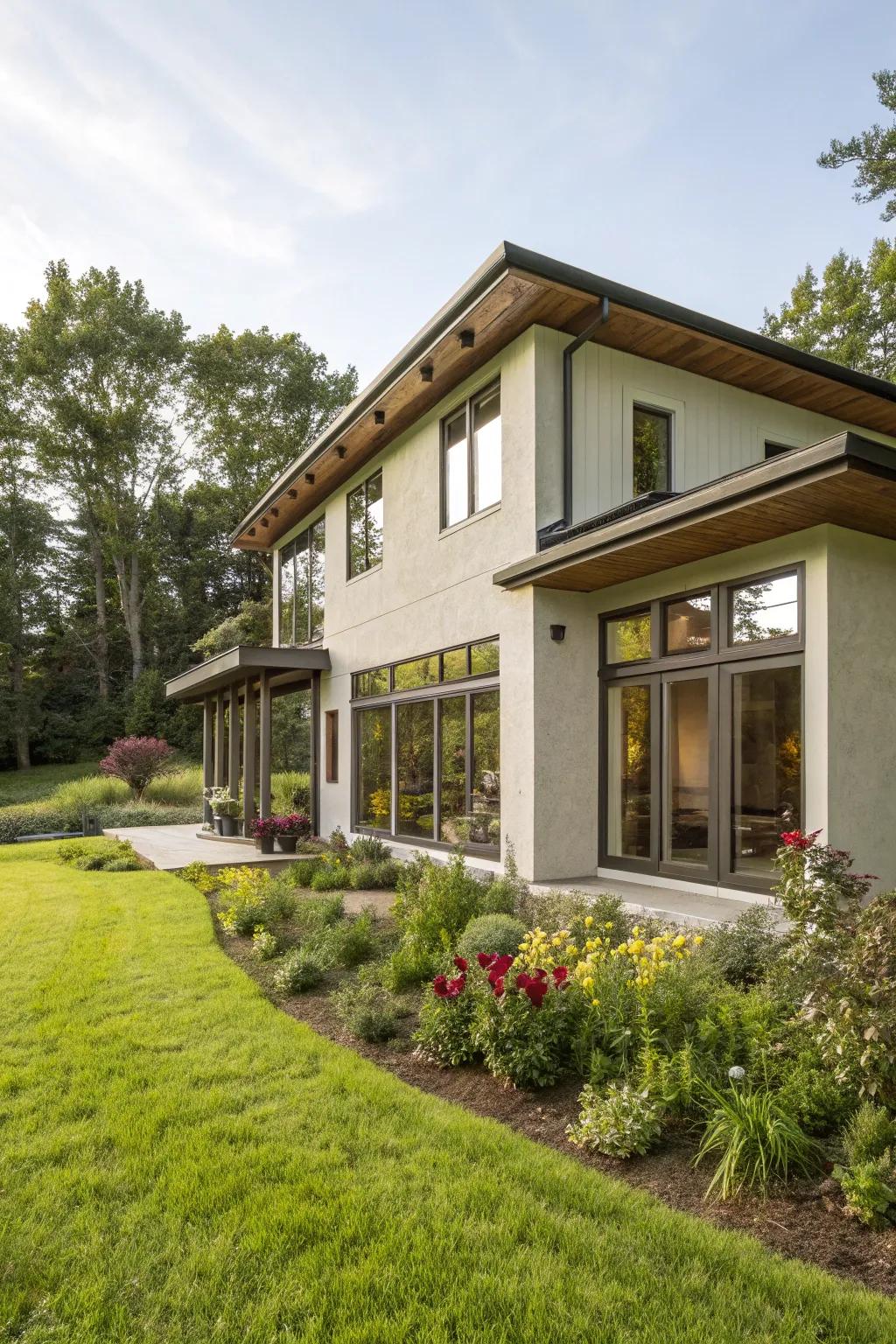 Sustainable edges enhance the eco-conscious design of this home.