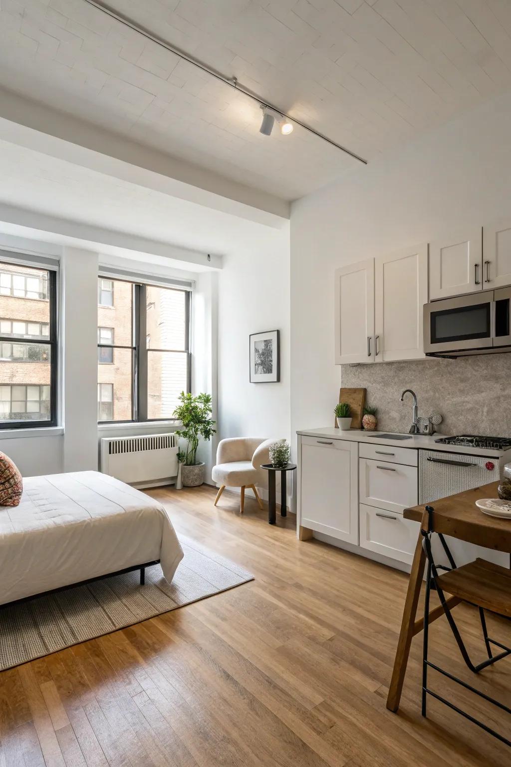 Minimalism engenders a placid and clutter-free area.