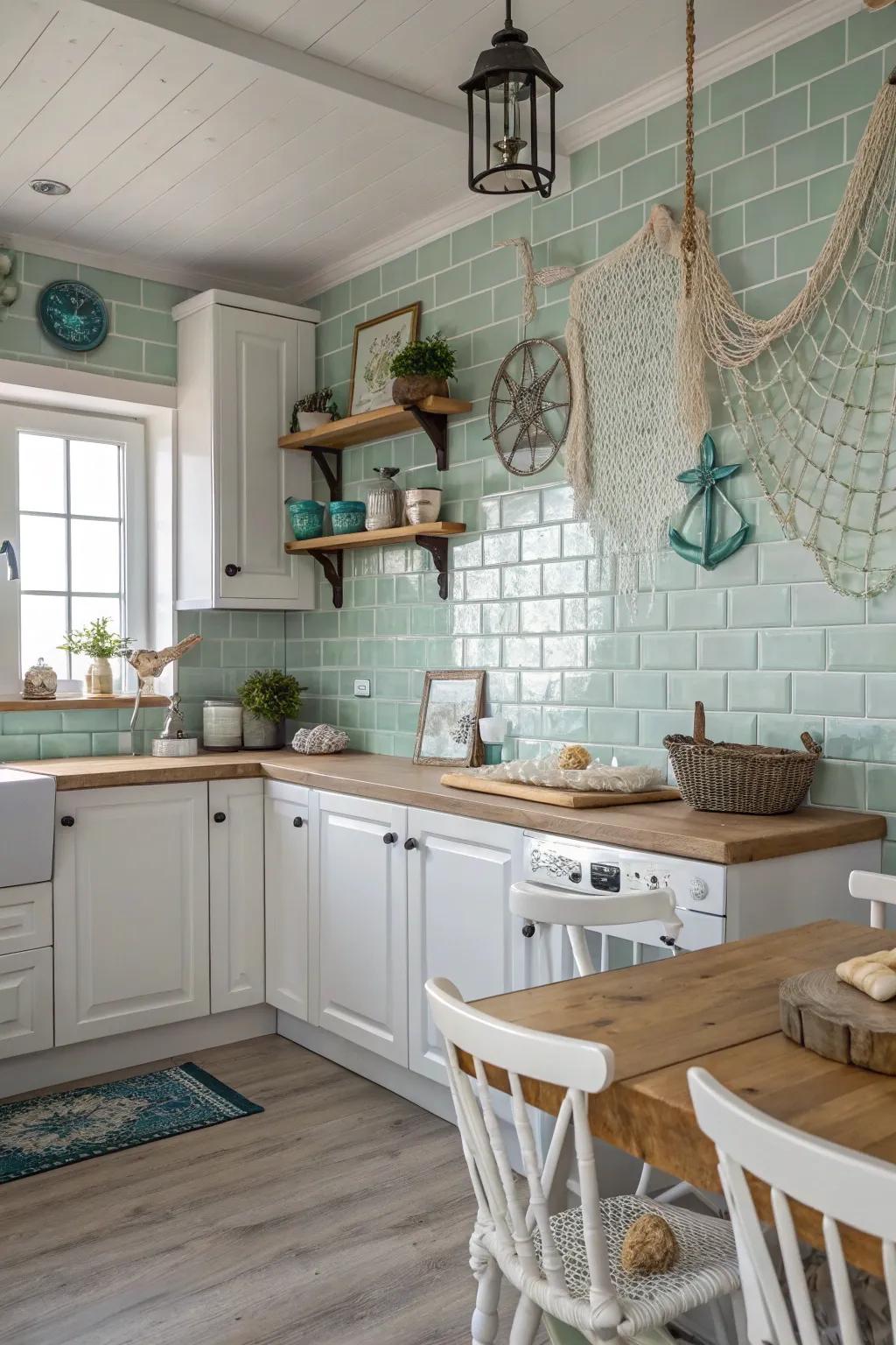 Breathe in peace using a seaside vibe.