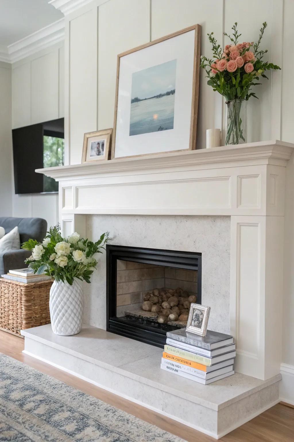 A minimalist approach can make your mantel strikingly elegant.