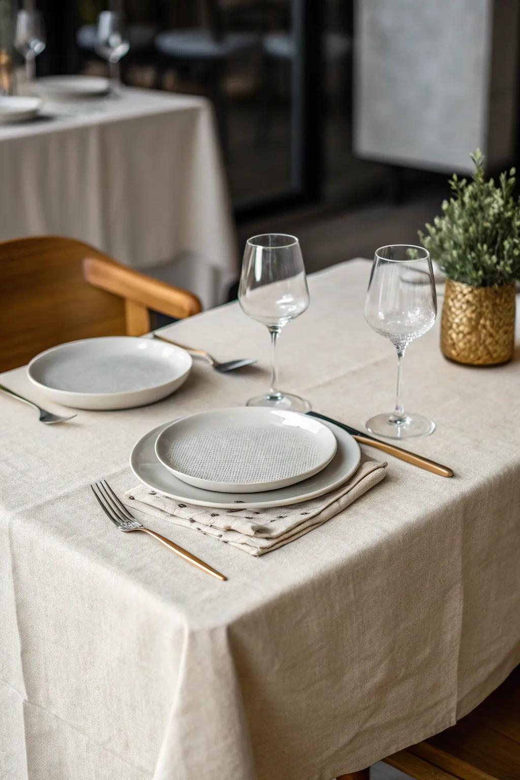 Sheeting cloths offer an elegant, minimalist backdrop.