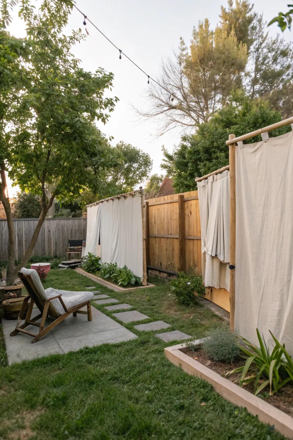 Fabric walls delivering a flexible and fashionable privacy answer.
