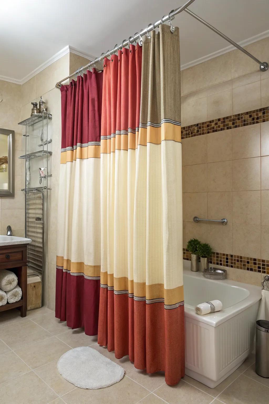 Tiering with a dual-rod system introduces depth and sophistication.