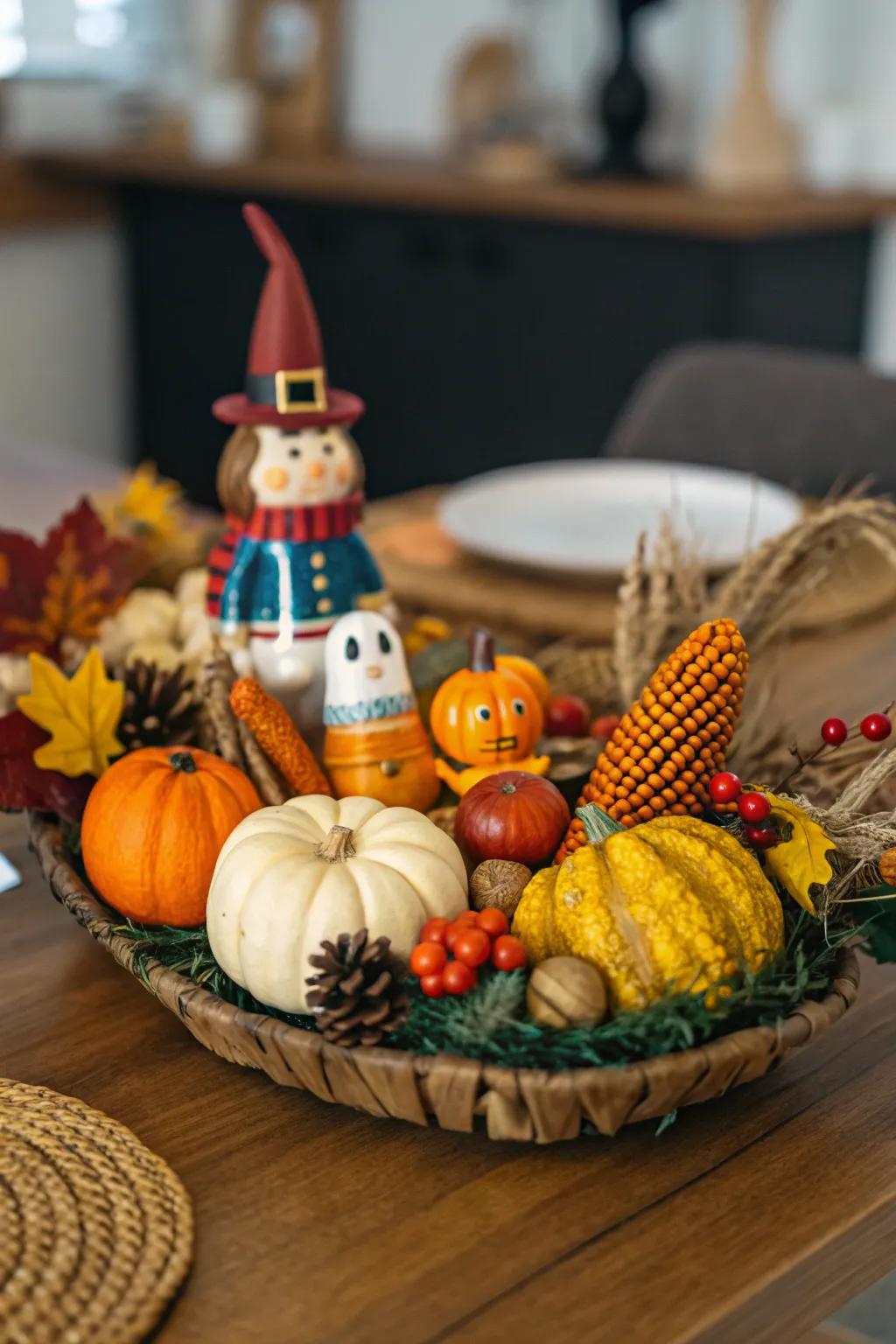 Playful objects infuse a surprising twist into your centerpiece.