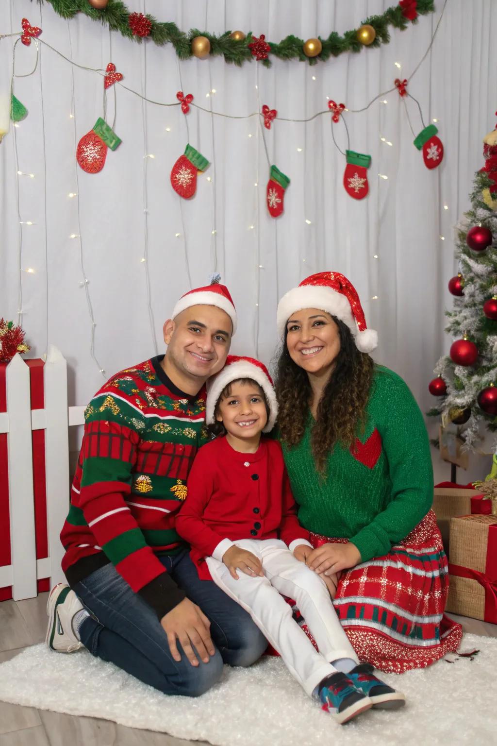 Capturing joy with a celebratory holiday photo time.