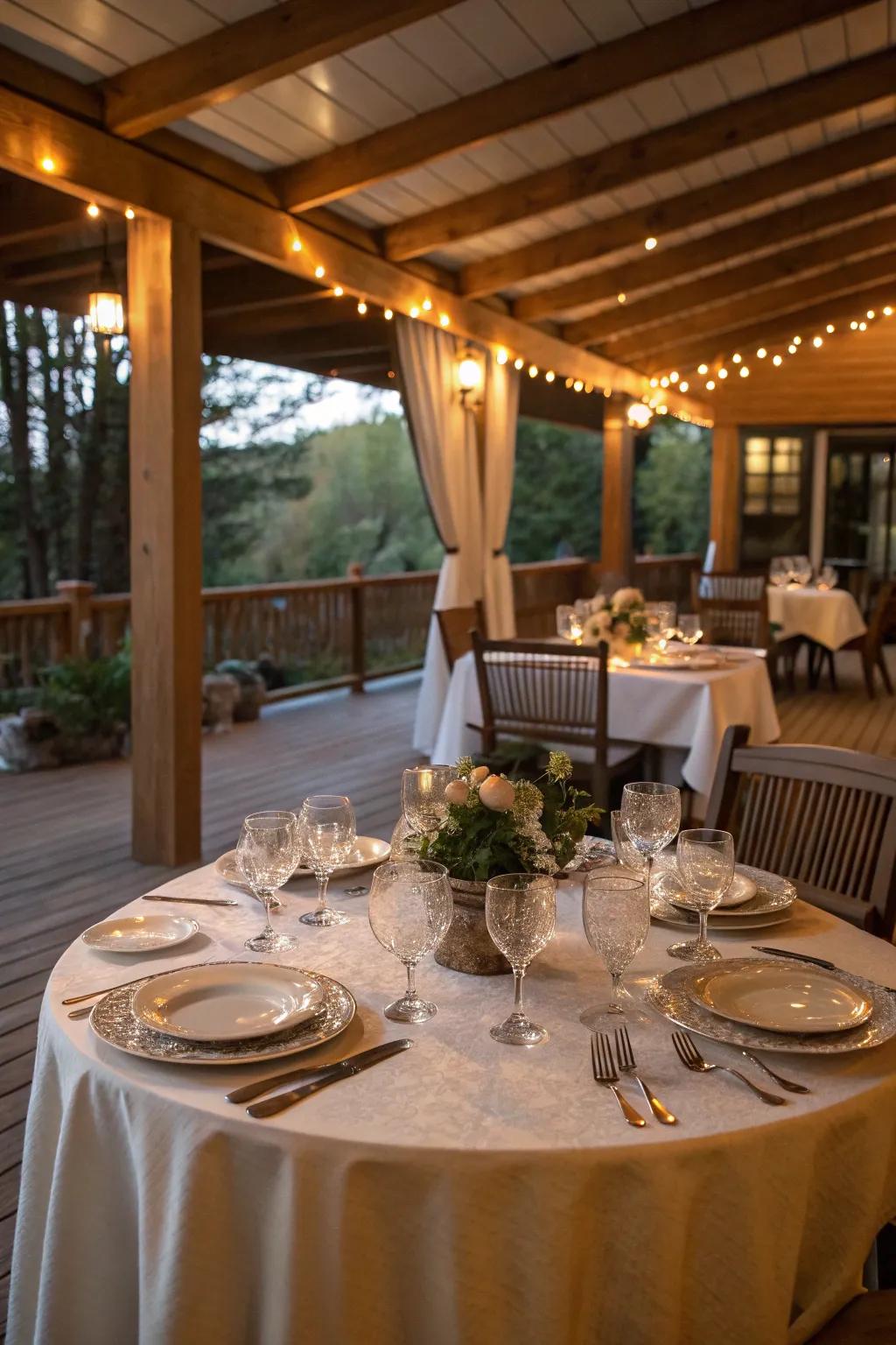 Dine in style under your deck.
