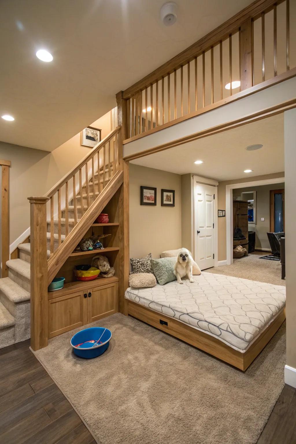A spacious arrangement guarantees ease and comfort for grander canines.
