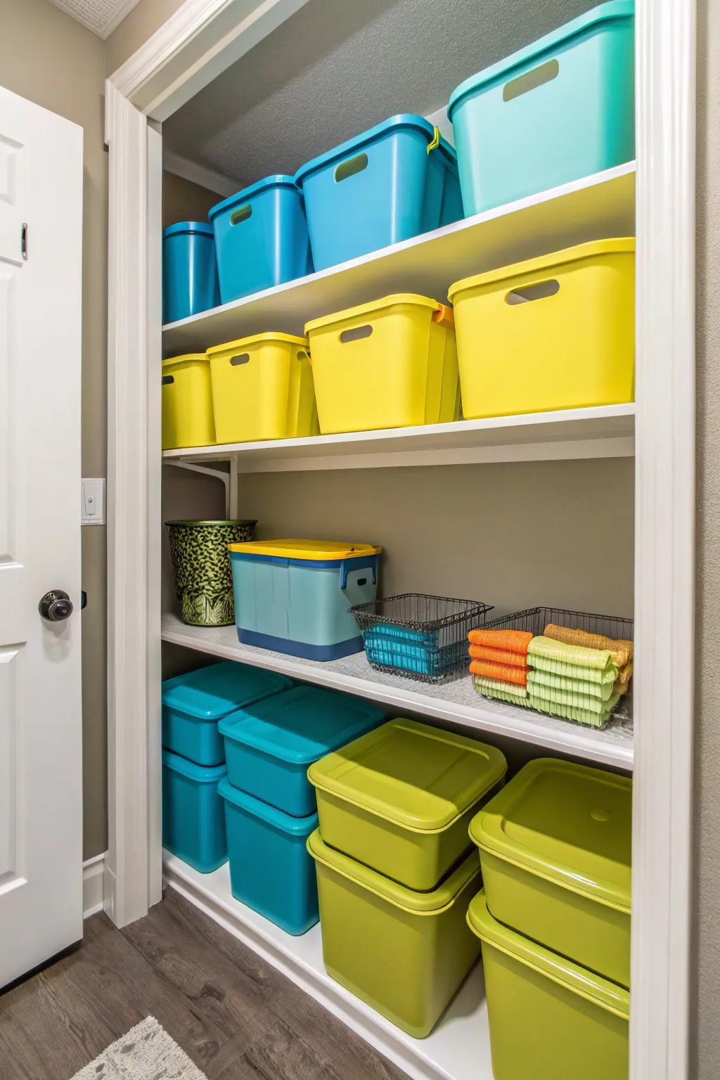 Stylish containers can turn your closet into an appealing area.