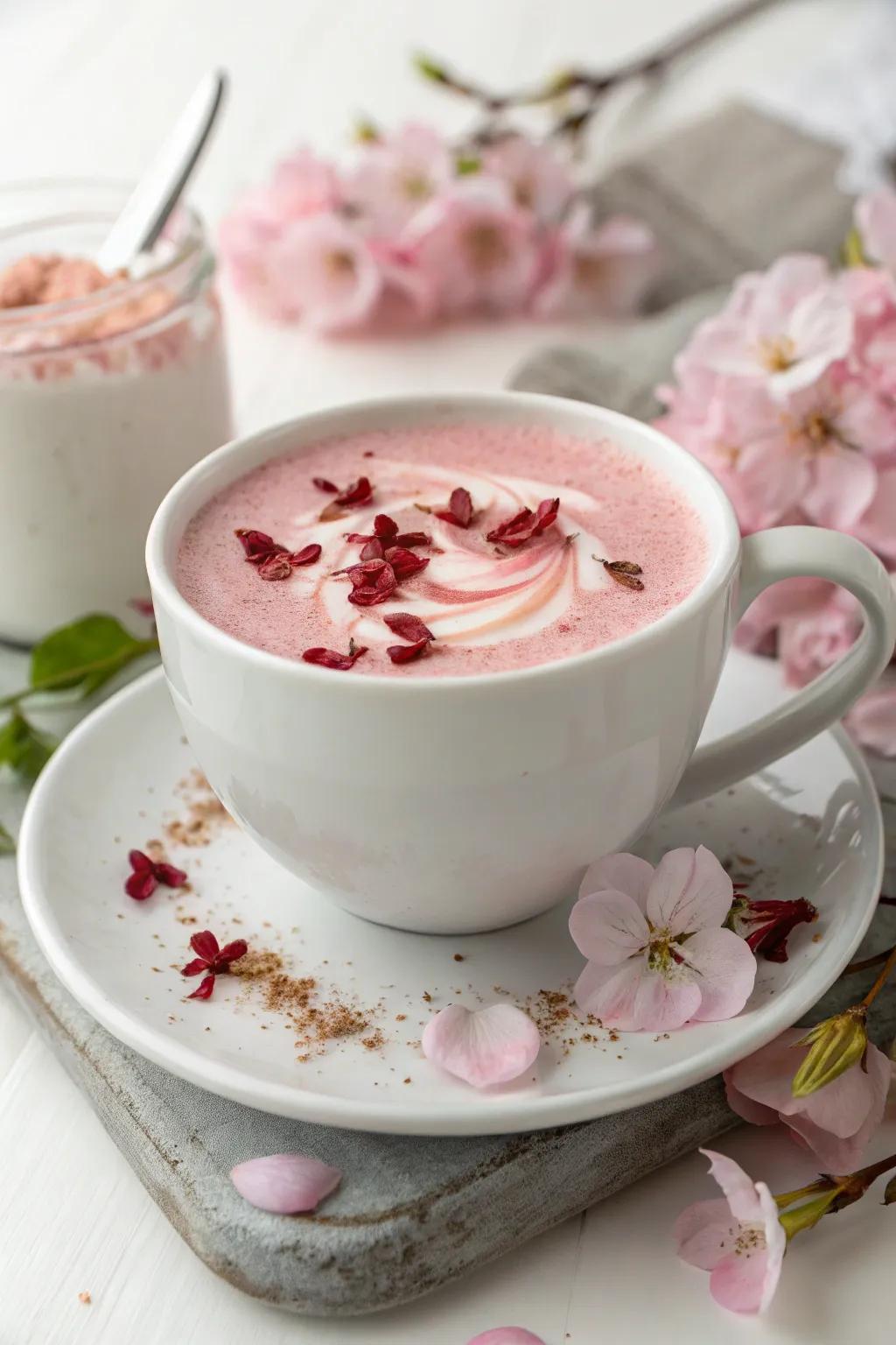 Spring Floral Latte: captivating and radiant