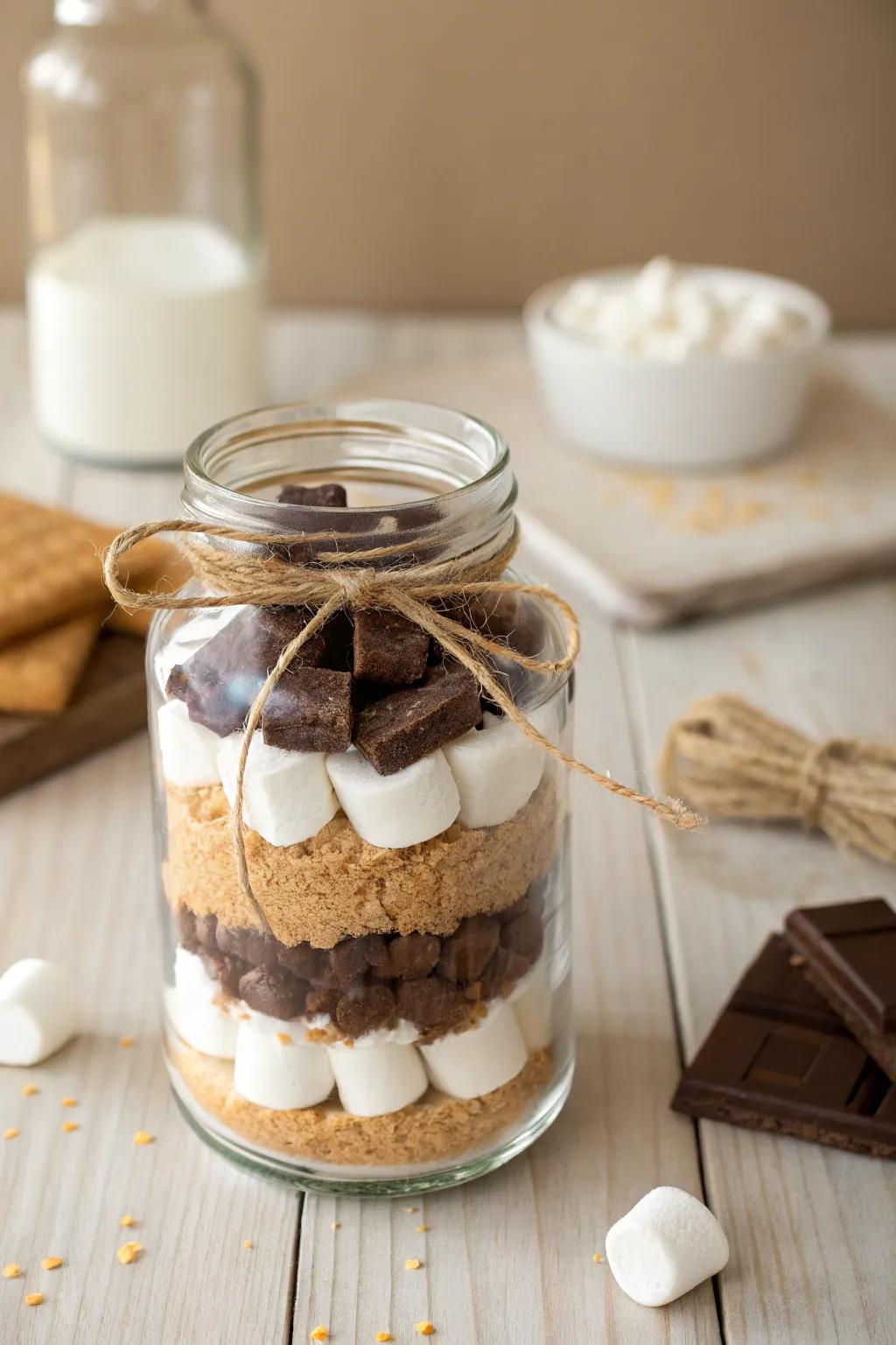 Sweet nostalgia in a vessel: indulge in the simple joy of s'mores, crafted beautifully for your Valentine's delight.