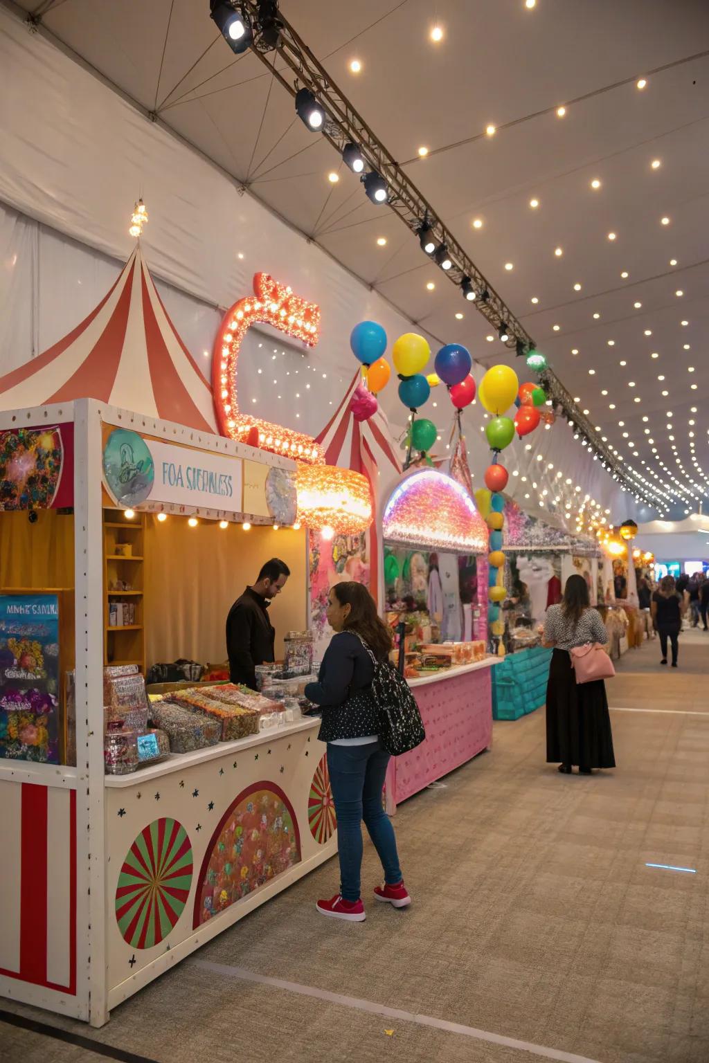Subject-based decor creating a captivating and immersive booth.