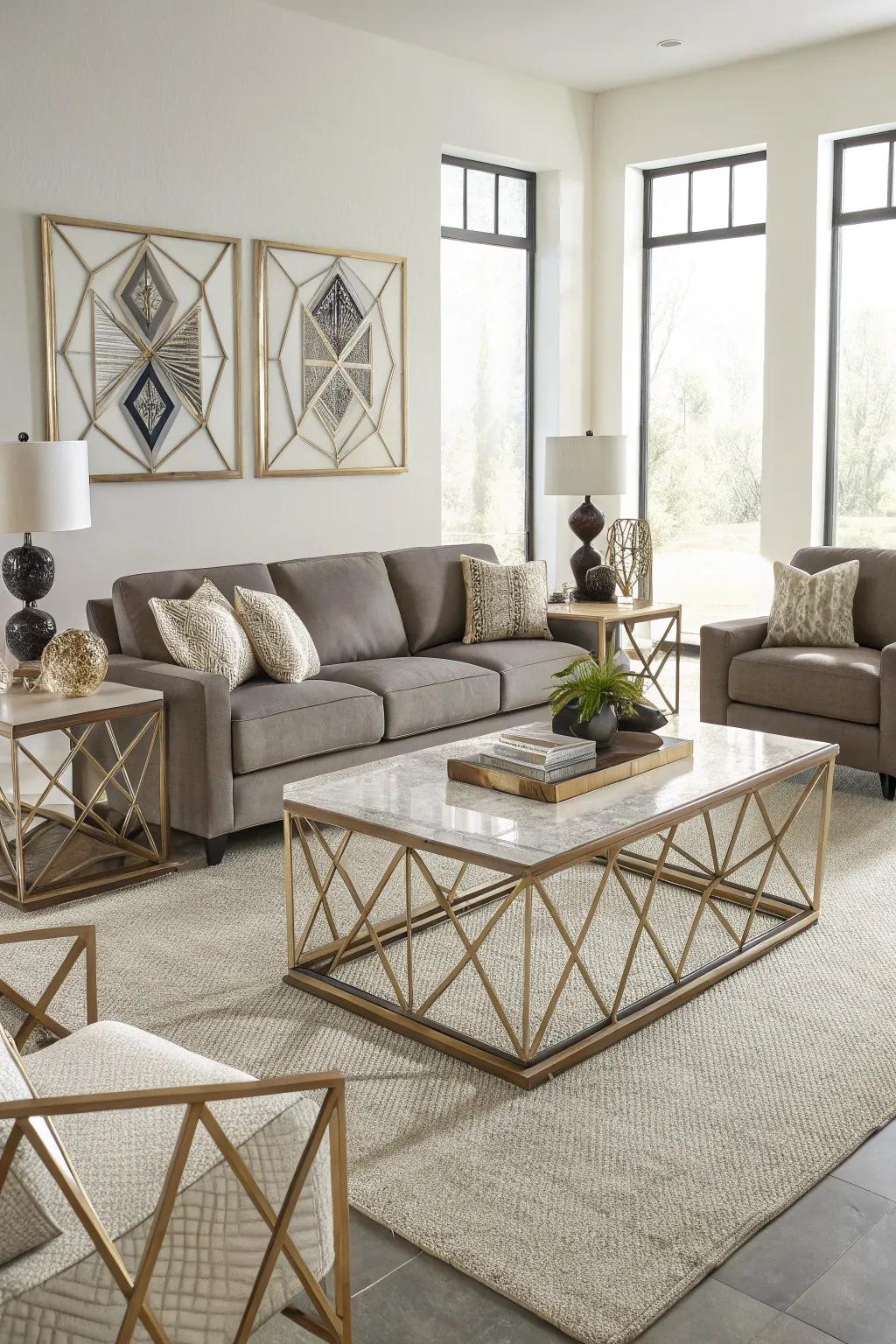 Geometric designs add a contemporary twist to vintage settings.