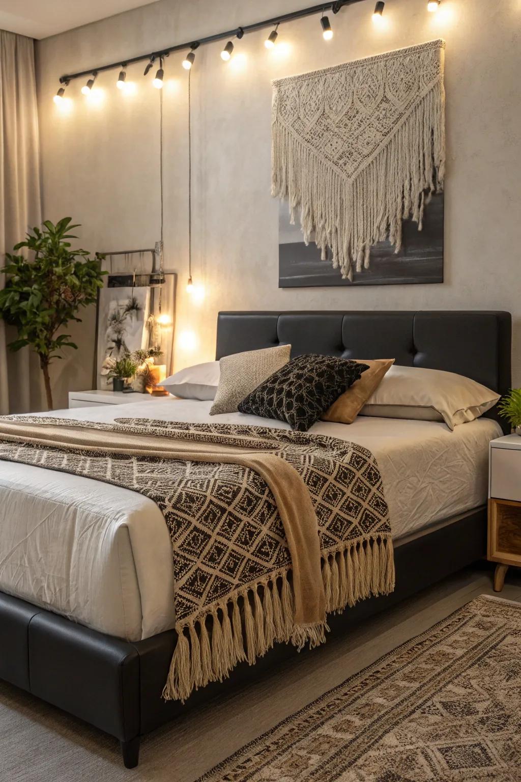 Tapestries introduce color and texture, contributing an artistic flair.