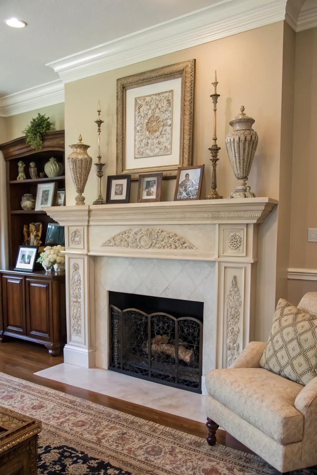 Antiquated shelves add timeless charm to any room.