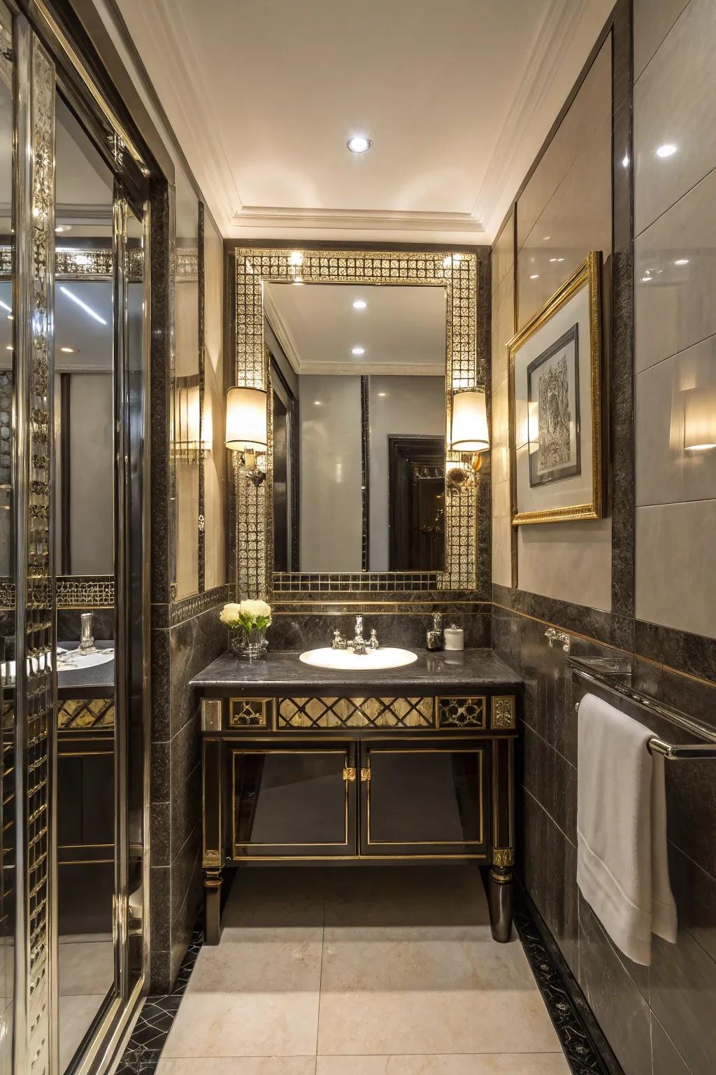 Brighten up with mirrored panels.