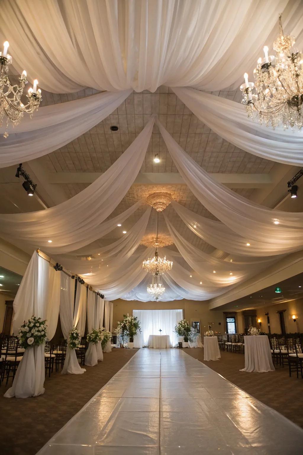 Transform your venue's ceiling with surging ‘forms’ of drapery.