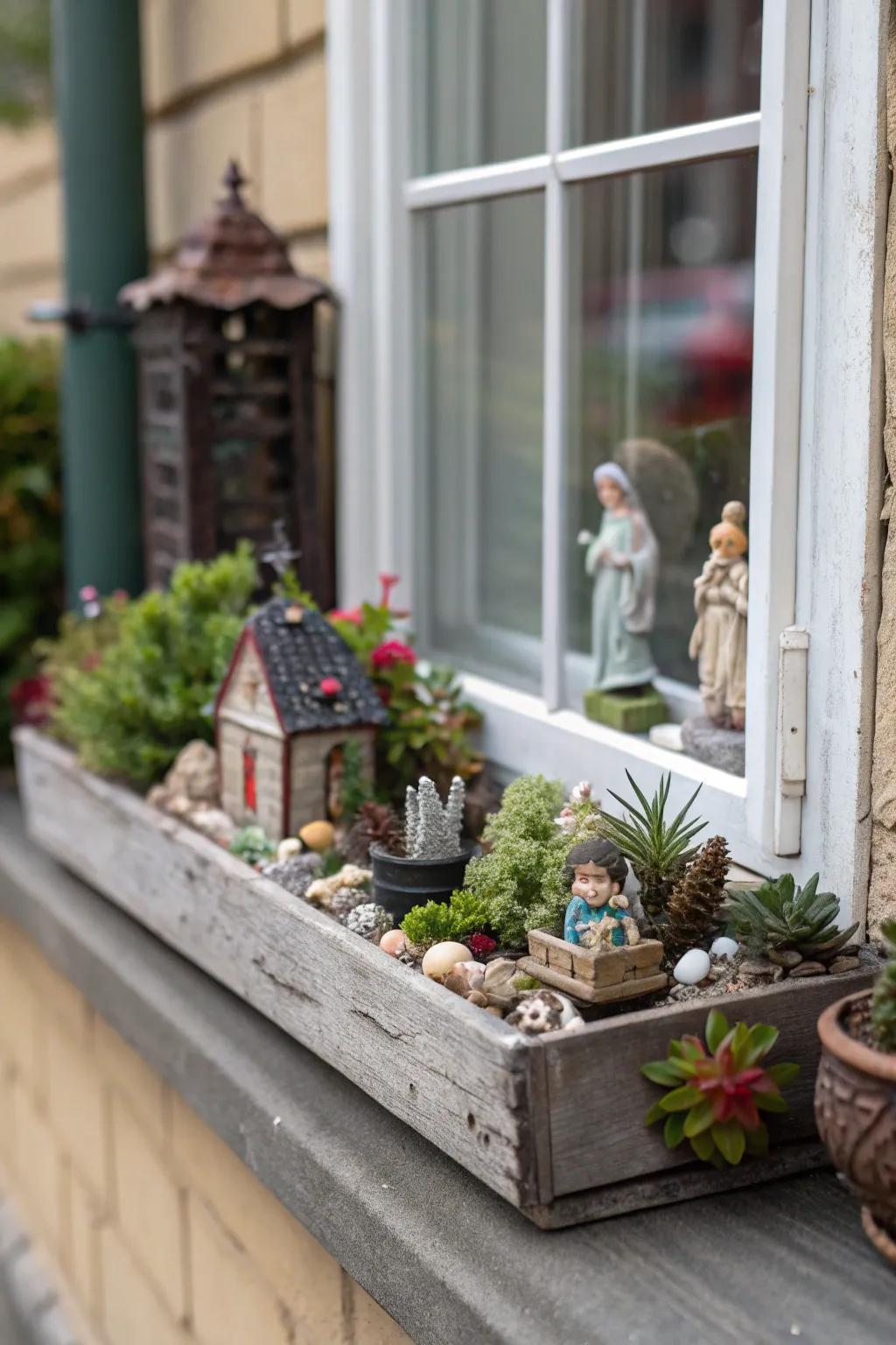 Transforming your window box through the incorporation of artful sculptures