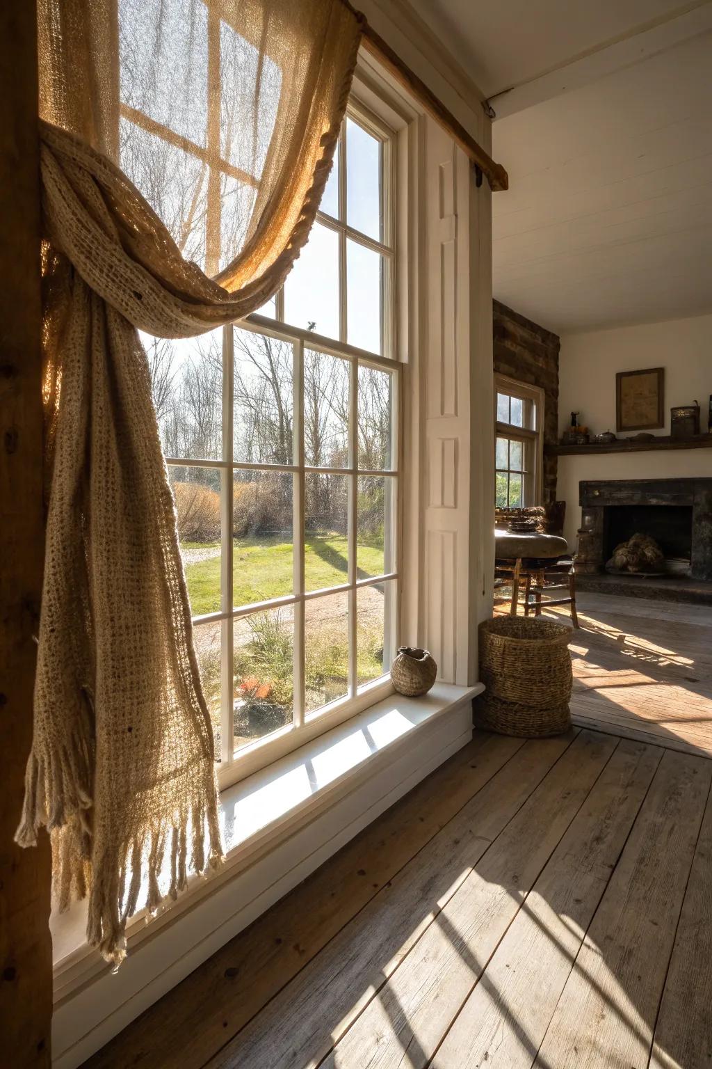 Earthy charm with natural materials.