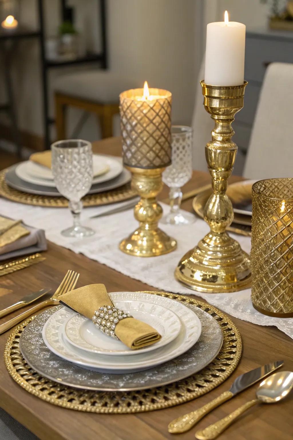 Shiny details bring a hint of luxury to any setting.