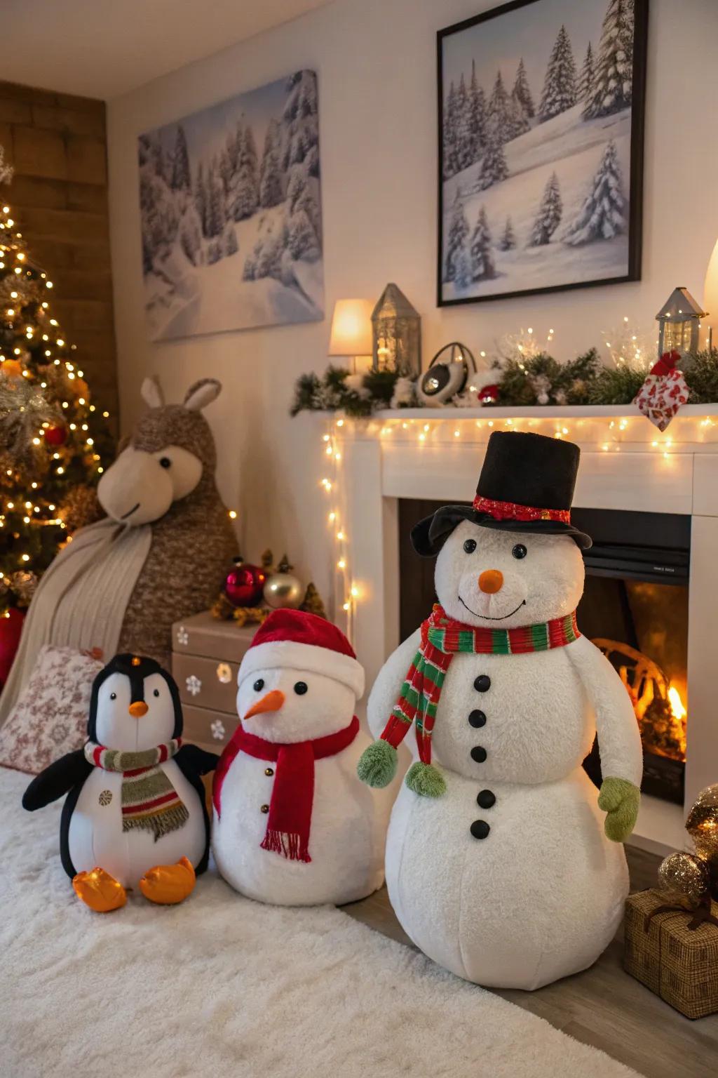 Plush personas introduce a whimsical nuance.