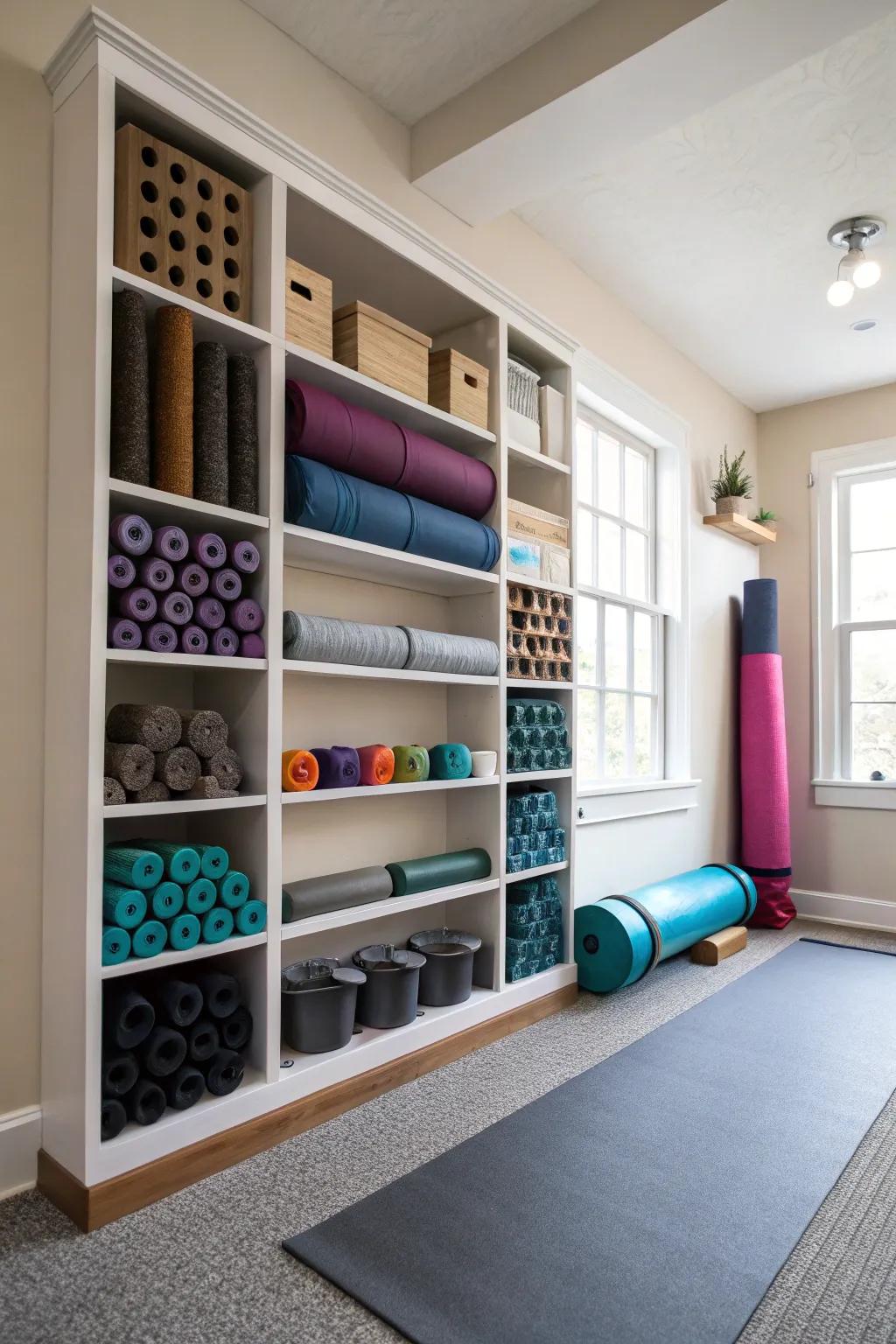 Utilize vertical space to clear the floor.