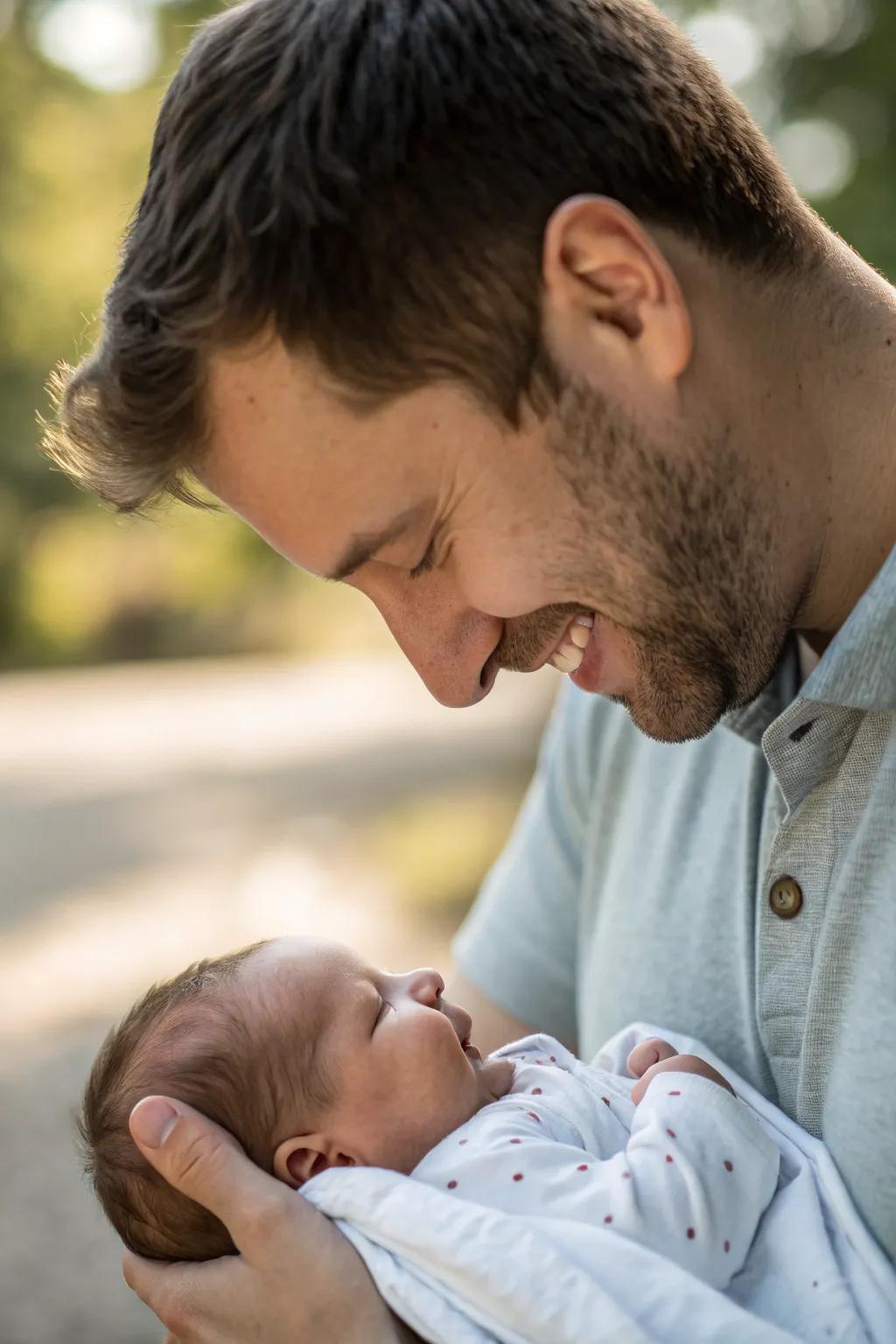 Tender moments with dad capture the nurturing facet of fatherhood.