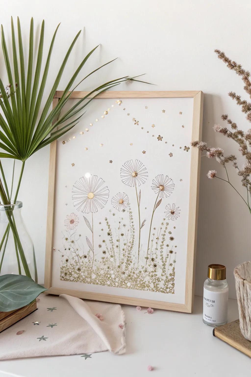 Sparkle in simplicity: a handcrafted poster that dazzles with minimalist elegance.