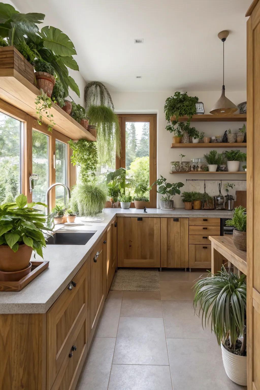 Nature-inspired touches such as flora add warmth and vibrancy.