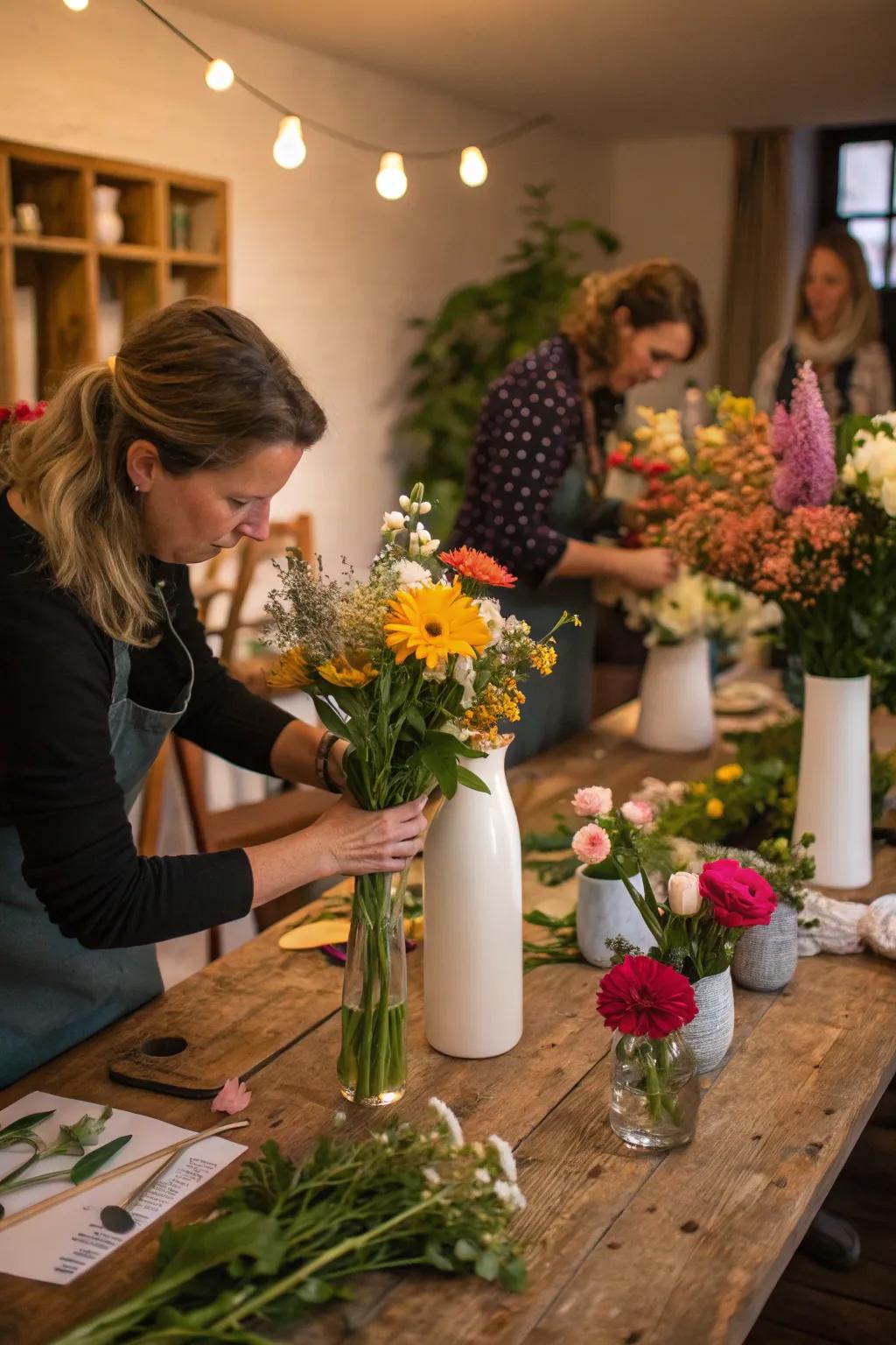 Express your creativity with a hands-on flower arranging workshop.