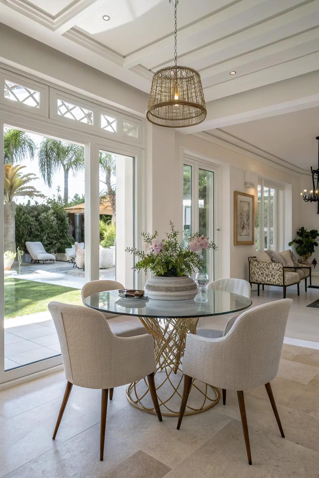 See-through furniture for an airy feel.