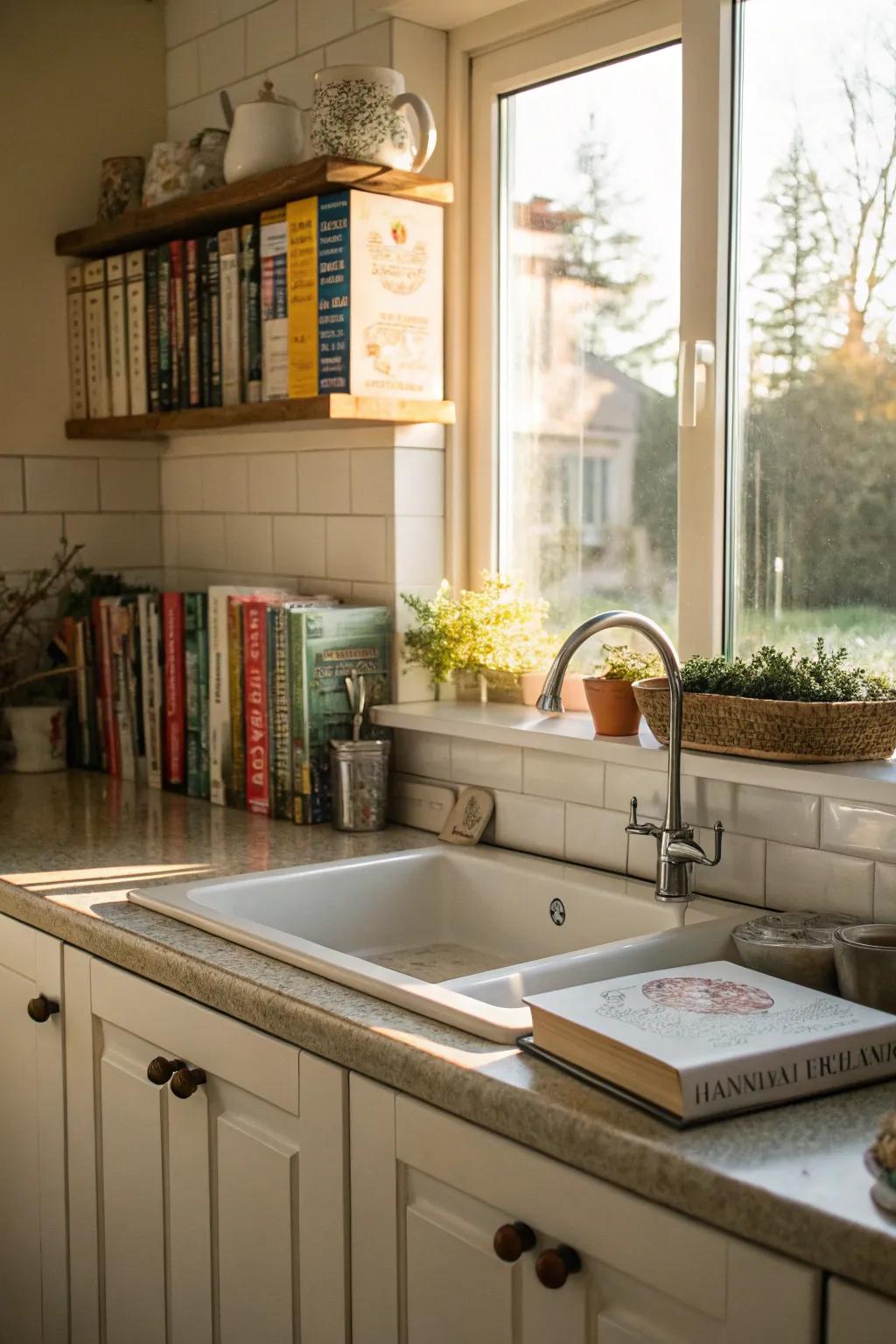 Cookbooks add allure and culinary inspiration.