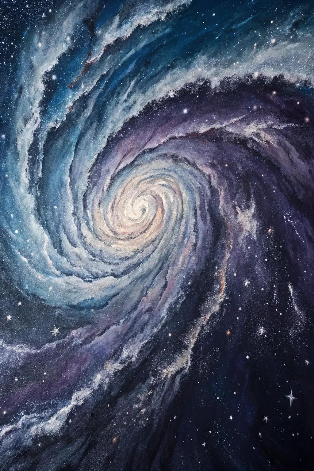 An abstract watercolor featuring cosmic reflections.