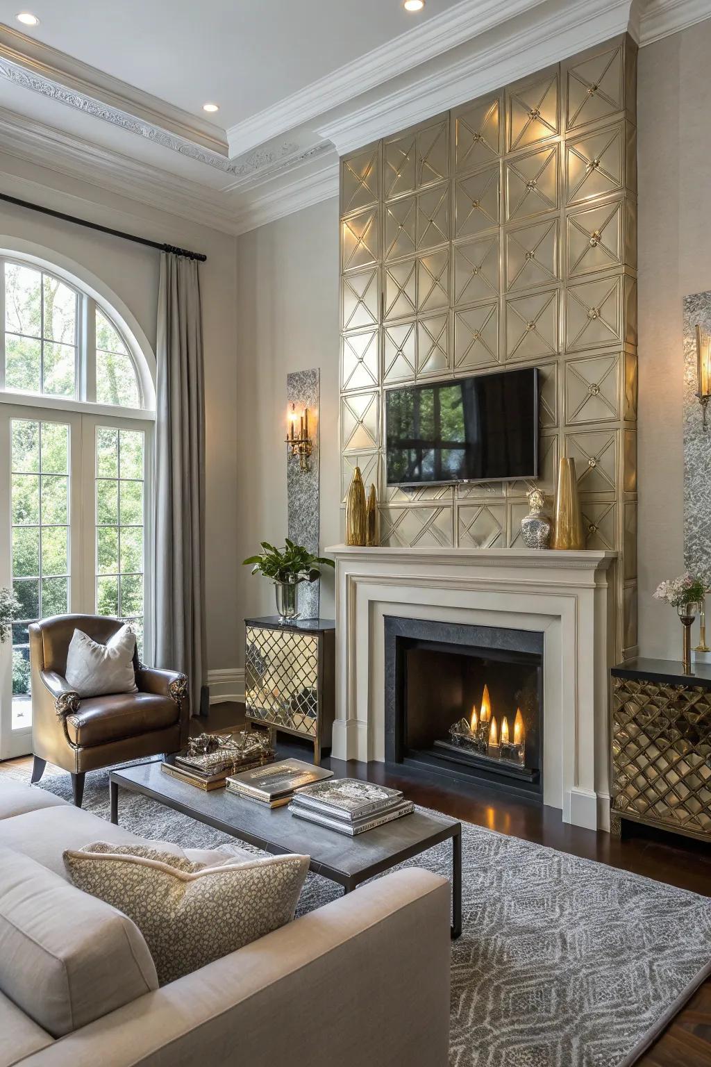 Metallic accents exude luxury and shimmer.