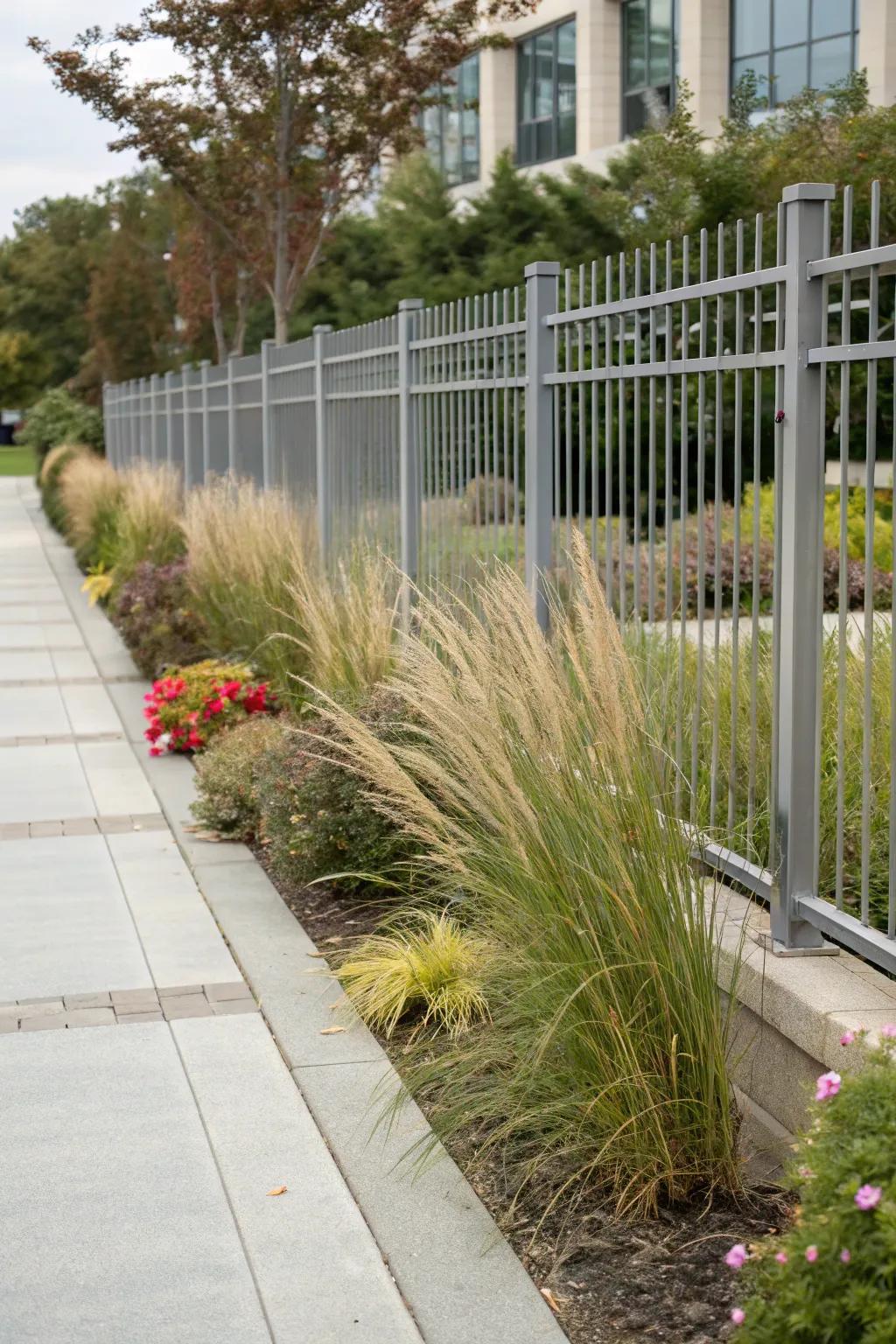 Garden borders characterize space using ornamental vegetation.