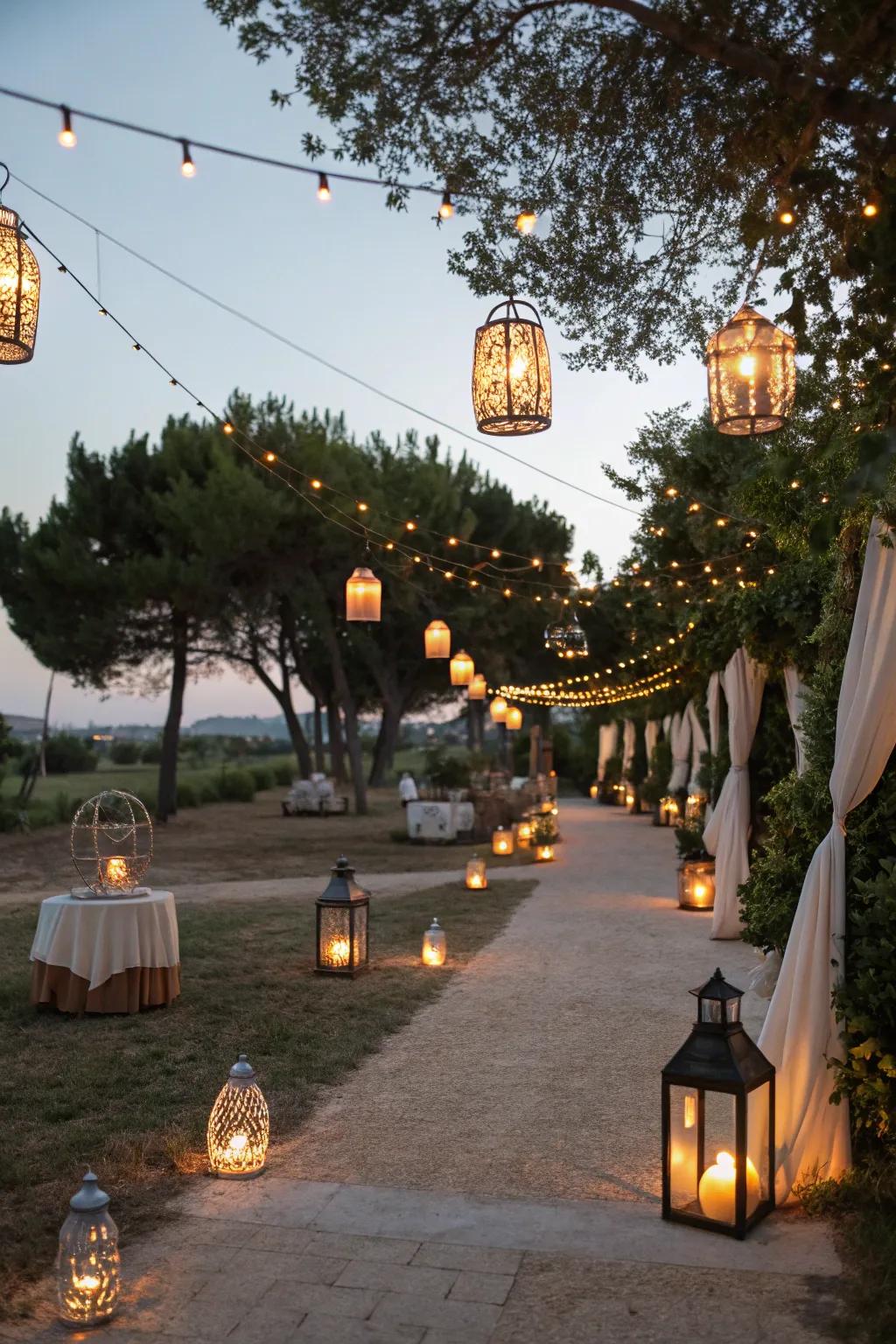 Create magic outdoors with beautiful lanterns.