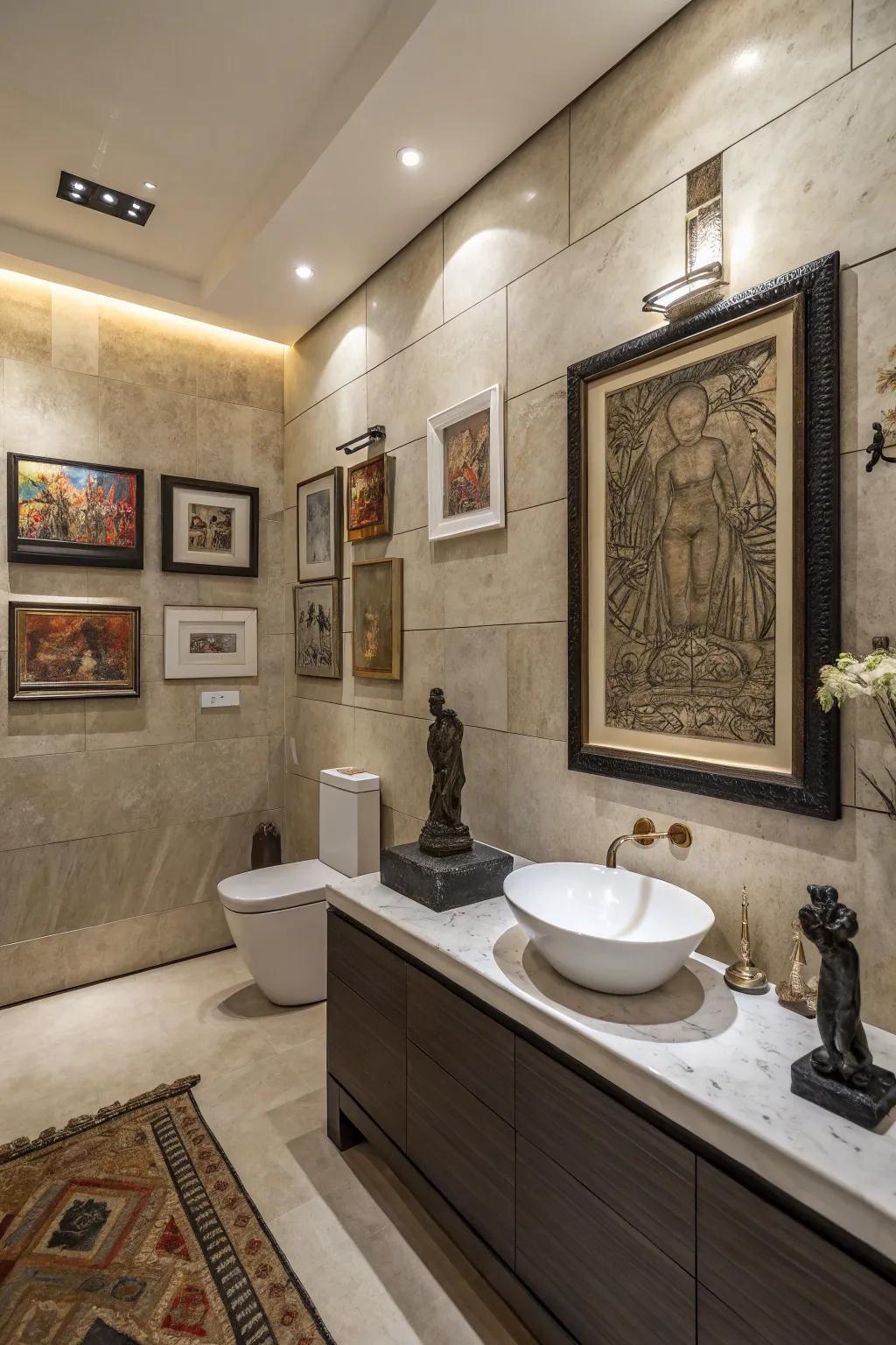 Curating art in unconventional spaces injects a sense of wonder and personality into your home's intimate corners.