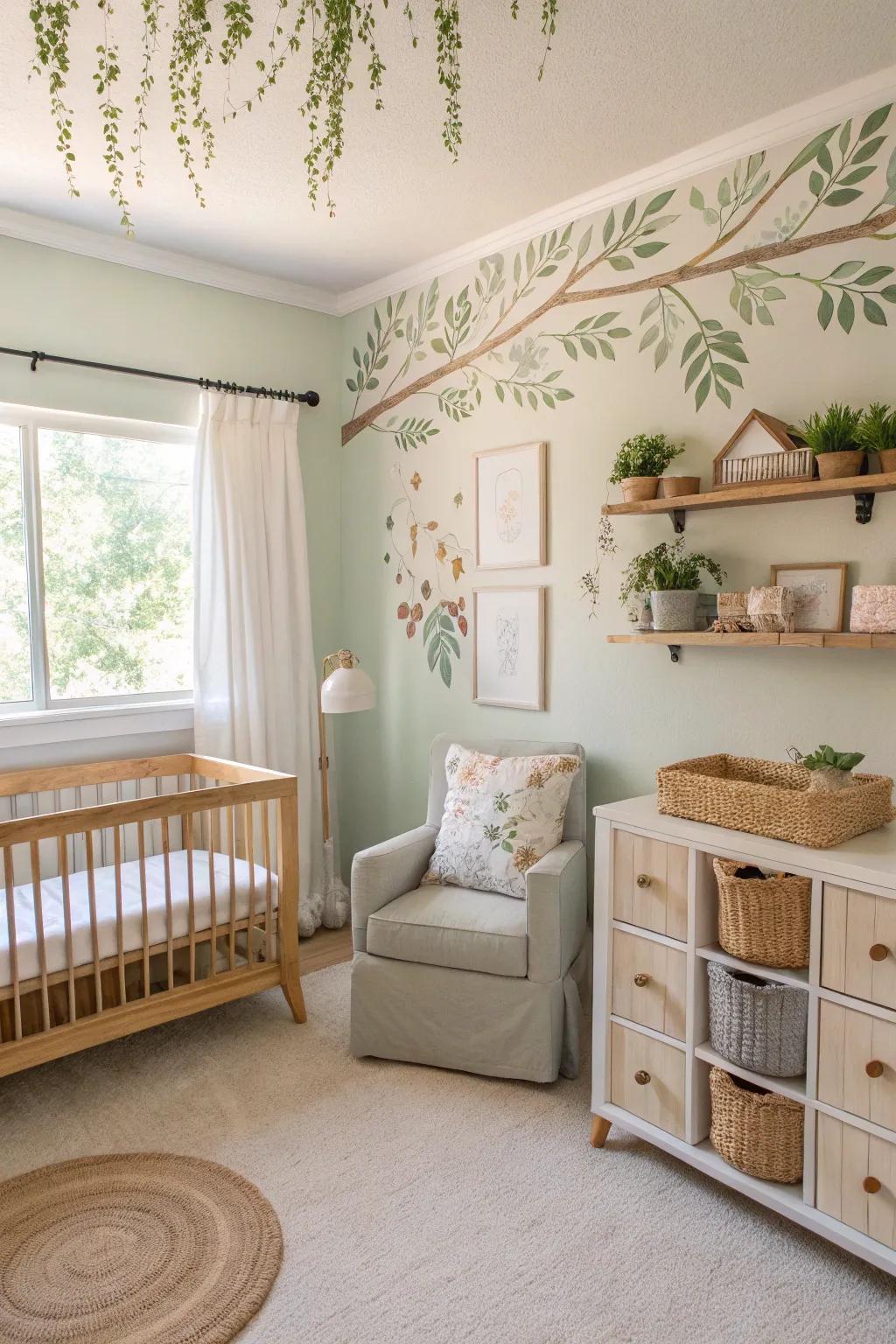 Decor inspired by nature infuses an organic and fanciful atmosphere.