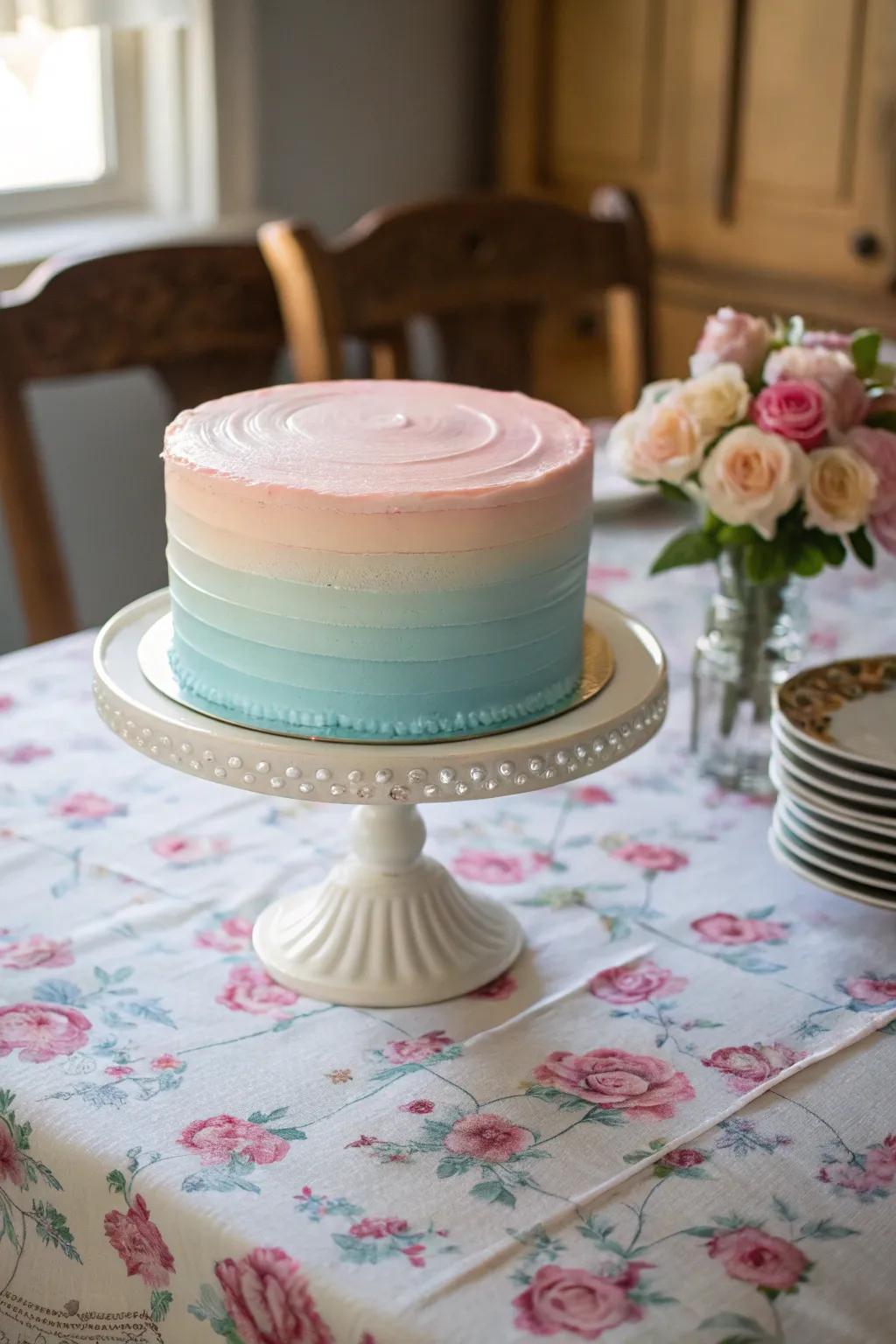 Dreamy delicate ombre cake for gentle sophistication.