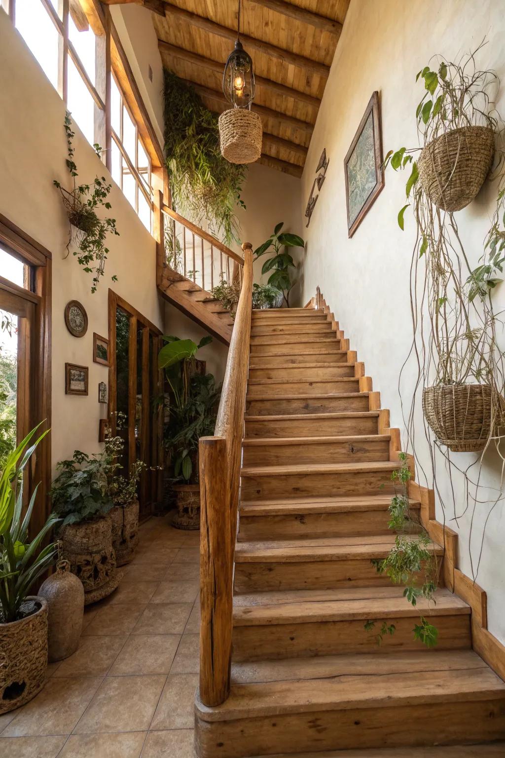 Environmentally friendly elegance with sustainable material banisters.