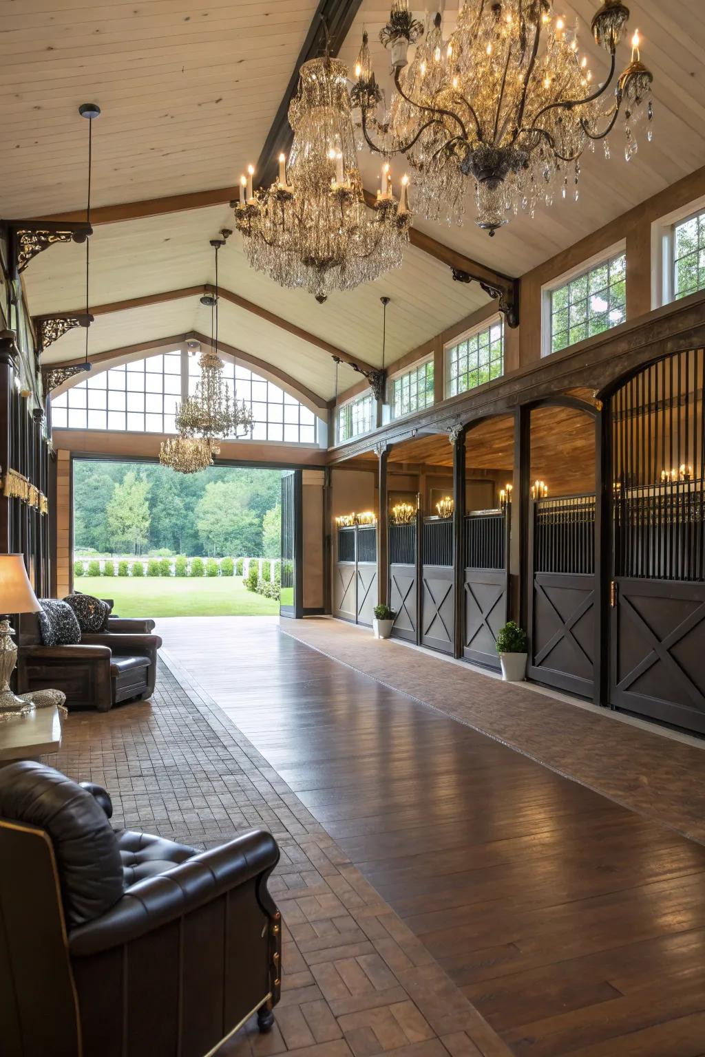 Equestrian barns capable of being both functional and opulent.