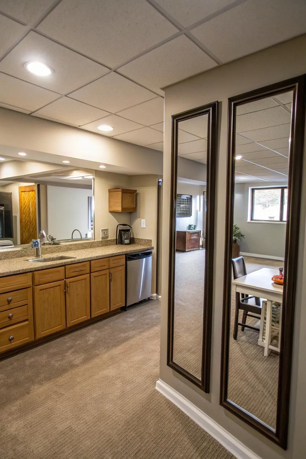 Reflectors can enhance light and give the illusion of a larger space.