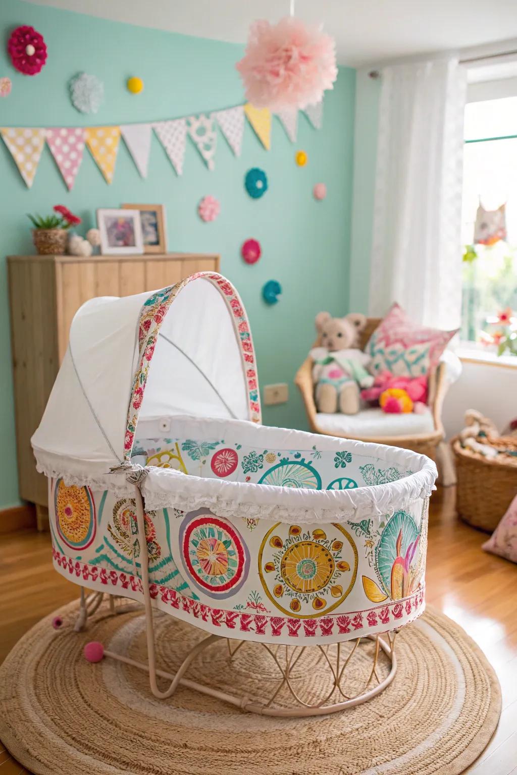 Make a statement using an art-inspired baby bed.