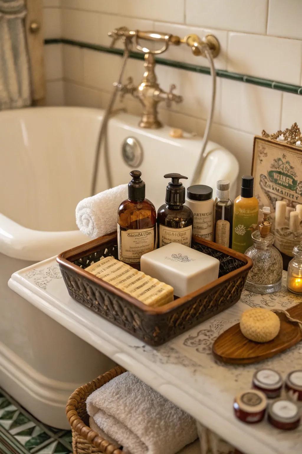 Embrace vintage charm with a curated collection of classic bath items.