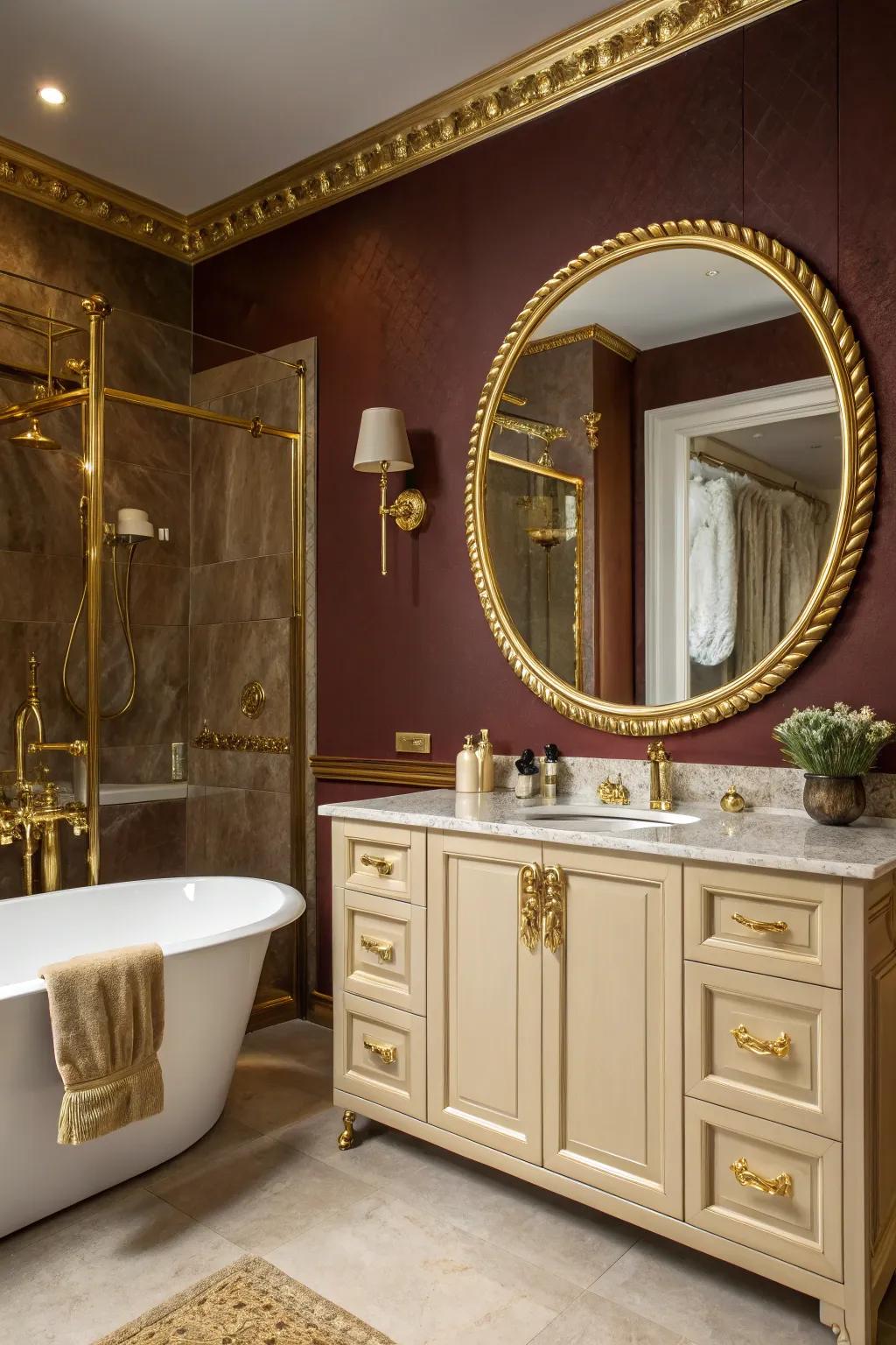 Extravagant gilt tones add warmth and elegance to your area.